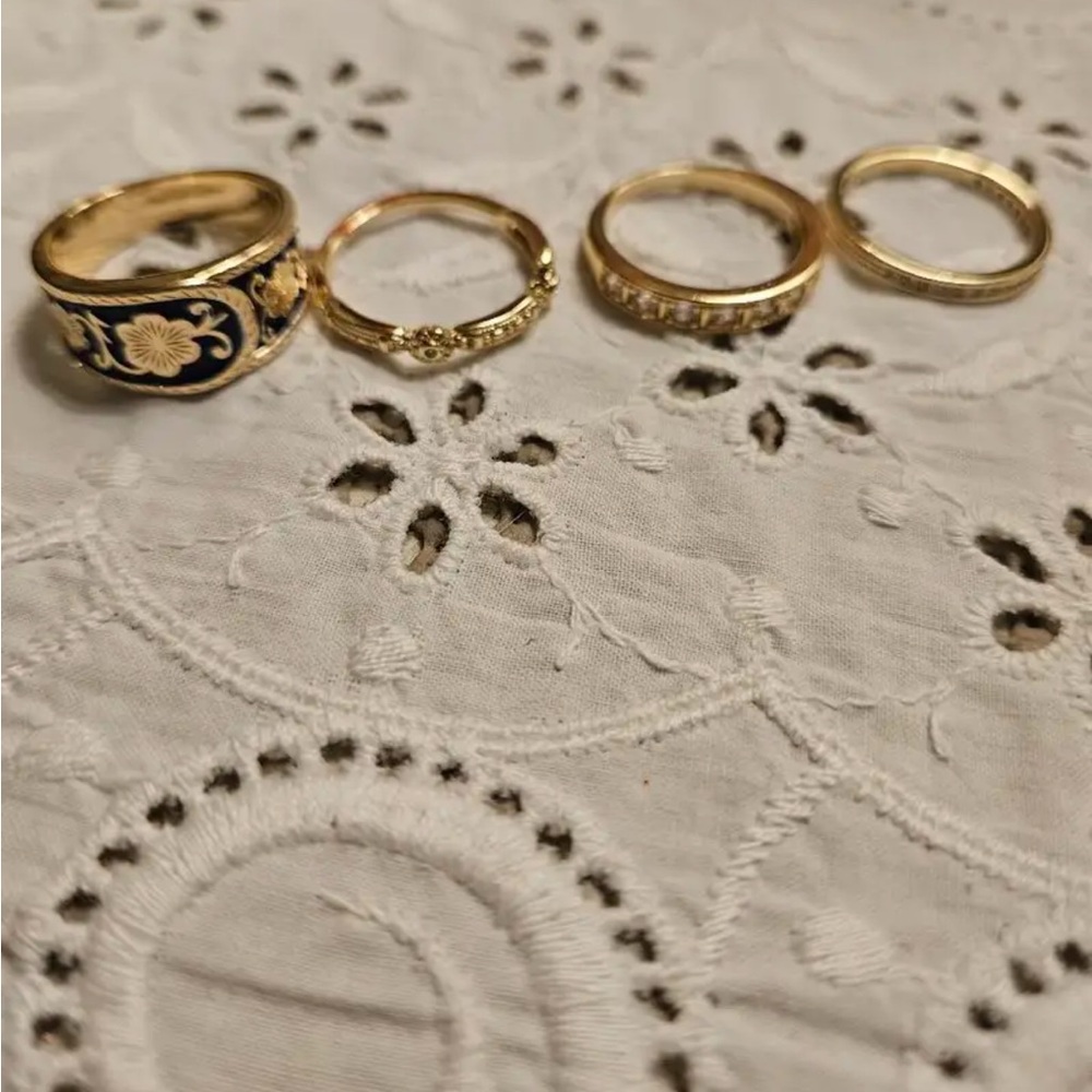 Retro Bohemian Gold Stack Ring Set - SIZE 7 - Picture 16 of 16